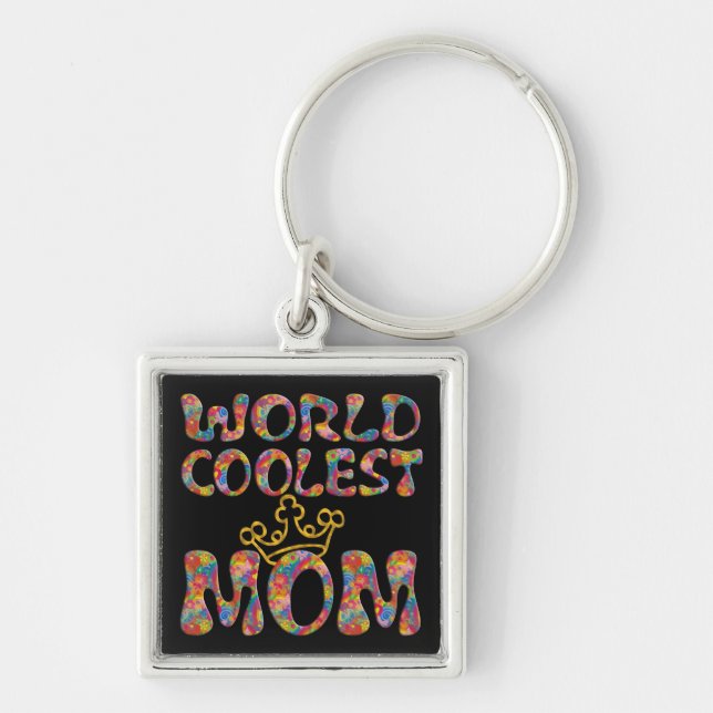 World Coolest Mum | black Key Ring (Front)