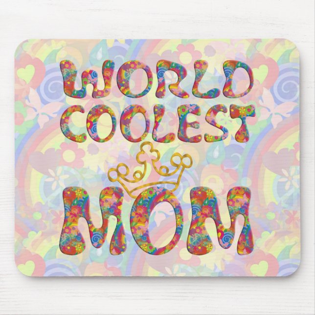 World Coolest Mum | flower power light Mouse Pad (Front)