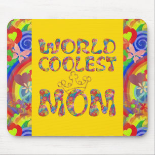 World Coolest Mum flower power Mouse Pad