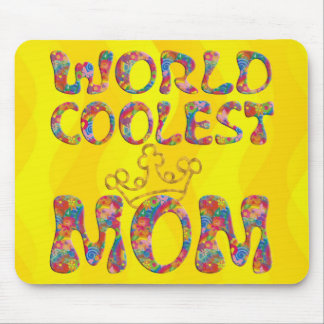 World Coolest Mum | yellow waves Mouse Pad