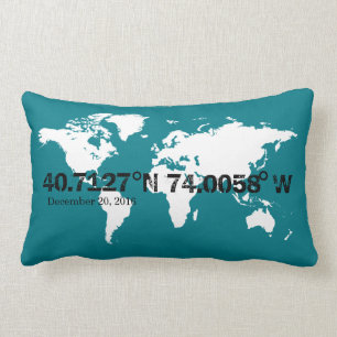 World coordinates custom colour special date lumbar cushion