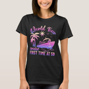 World Cruise First Time At 59 Crusing Family Match T-Shirt