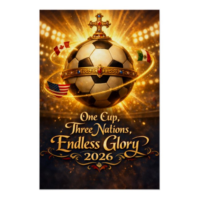World Cup 2026 Host Nations USA Mexico Canada Poster (Front)