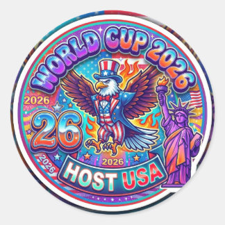 World Cup 2026 North America Host USA Classic Round Sticker