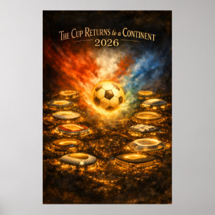 World Cup 2026 Stadium Night Soccer Poster