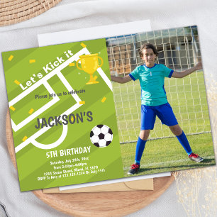World Cup Light Green Soccer Birthday Invitations