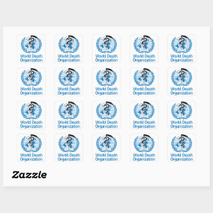 "World Death Organisation" WHO Logo Parody Square Sticker