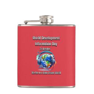 World Development Information Day. Data. Hip Flask