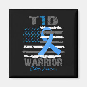World Diabetes Awareness Blue Ribbon T1d Warrior T Magnet