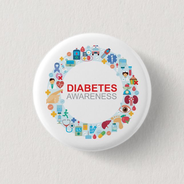 World Diabetes Day Awareness Circle Button (Front)