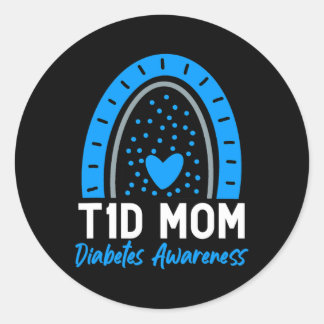 World Diabetes Day Clothes T1D Type 1 Diabetes Mum Classic Round Sticker
