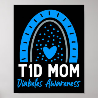 World Diabetes Day Clothes T1D Type 1 Diabetes Mum Poster