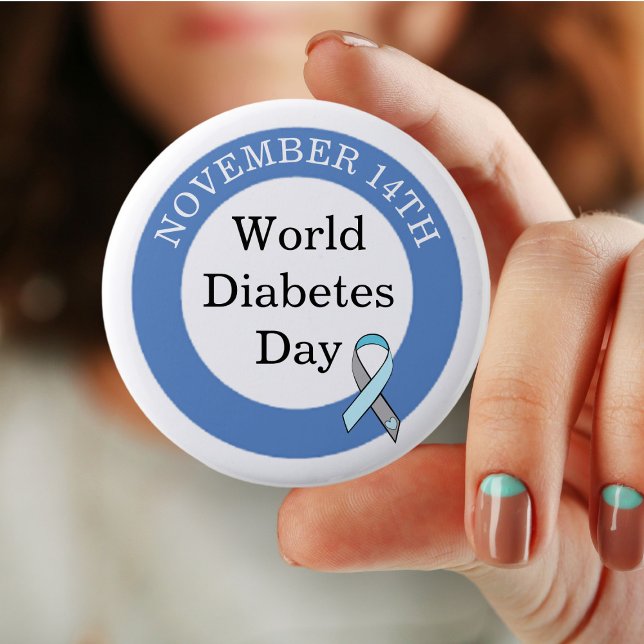 World Diabetes Day November 14th Awareness 6 Cm Round Badge (Creator Uploaded)
