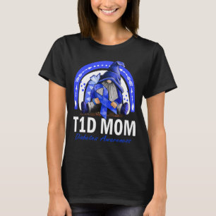 World Diabetes Day T1D Type 1 Diabetes Mum Rainbow T-Shirt