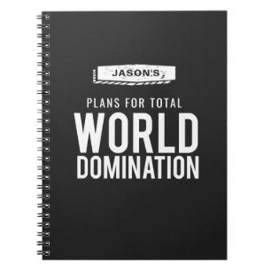 World Domination Checklist   Funny Custom Name Notebook