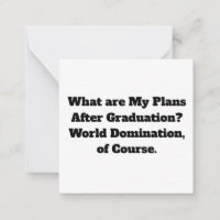World Domination Note Cards