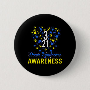 World Down Syndrome Awareness Costume March 21 Gif 6 Cm Round Badge