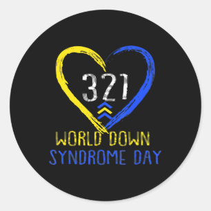 World Down Syndrome Awareness Day Love 3 Classic Round Sticker