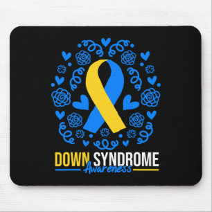 World Down Syndrome Awareness Day Ribbon Hearts T2 Mouse Pad