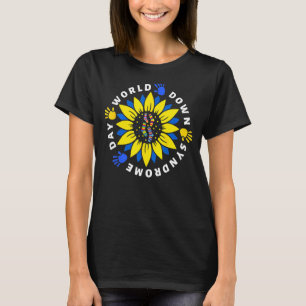 World Down Syndrome Awareness Day Sunflower Blue Y T-Shirt