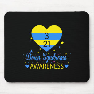 World Down Syndrome Awareness March 21 Yellow Blue Mouse Pad