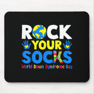 World down syndrome awareness support socks women mouse pad