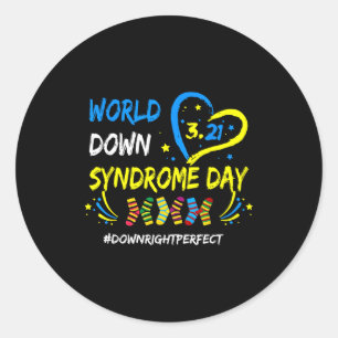 World down syndrome day 321 awareness support men classic round sticker