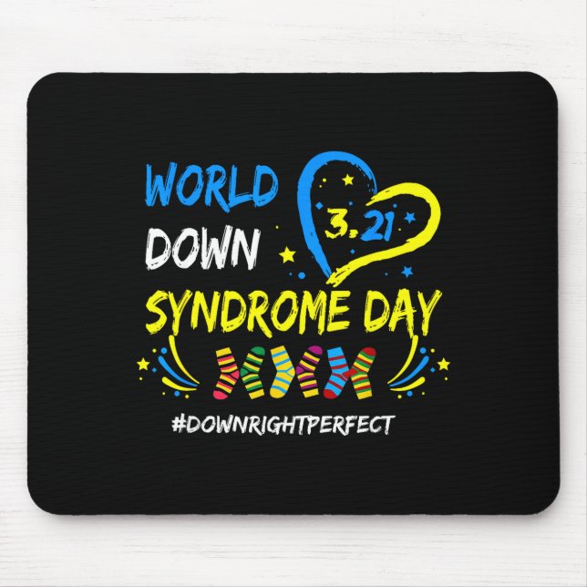 World down syndrome day 321 awareness support men mouse pad (Front)