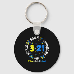 World down syndrome day 3 21 awareness rainbow key ring