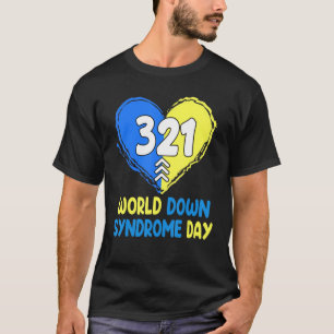 World Down Syndrome Day 3   21 Blue Yellow Heart T-Shirt