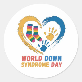 World Down Syndrome Day Awareness family Support Classic Round Sticker