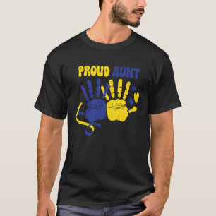 World Down Syndrome Day Awareness Proud Aunt blue T-Shirt