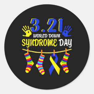World Down Syndrome Day Awareness Socks 21 March Classic Round Sticker