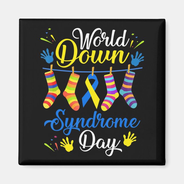 World Down Syndrome Day Awareness Socks  21 March  Magnet (Front)