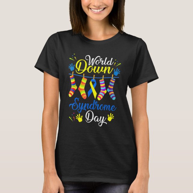 World Down Syndrome Day Awareness Socks  21 March  T-Shirt (Front)