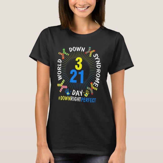World Down Syndrome Day Awareness Socks  21 March T-Shirt (Front)