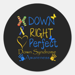 World Down Syndrome Day Awareness Socks Down Right Classic Round Sticker