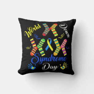 World Down Syndrome Day Awareness Socks Down Right Cushion