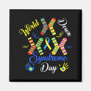 World Down Syndrome Day Awareness Socks Down Right Magnet