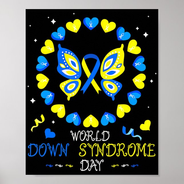World Down Syndrome Day Awareness Socks Down Right Poster (Front)