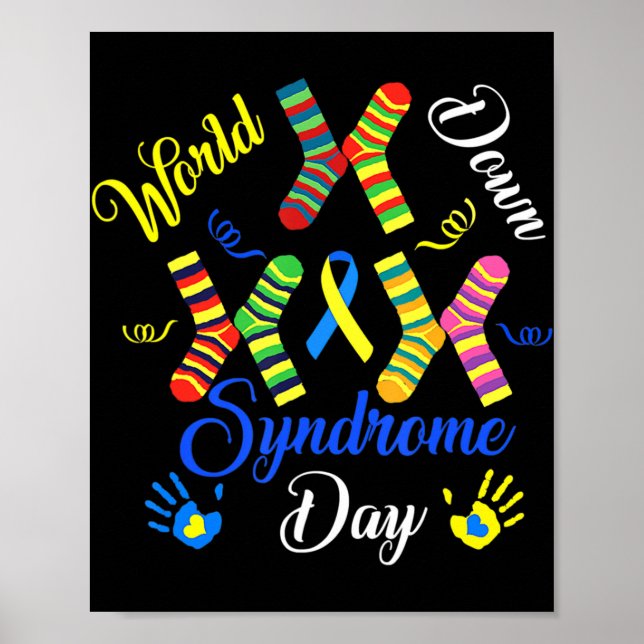 World Down Syndrome Day Awareness Socks Down Right Poster (Front)