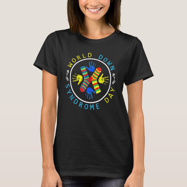 World Down Syndrome Day Awareness Socks T21 March  T-Shirt (Front)