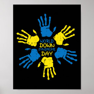 World Down Syndrome Day Hands Awareness 321 Men Wo Poster