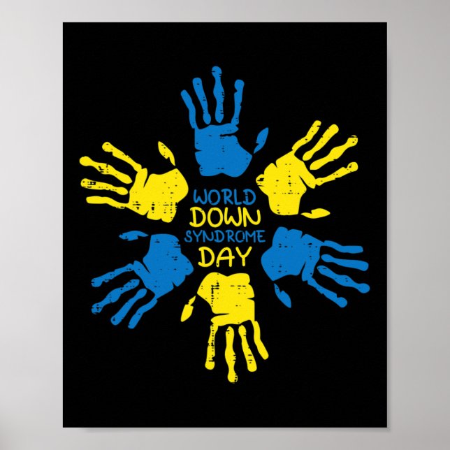 World Down Syndrome Day Hands Awareness 321 Men Wo Poster (Front)