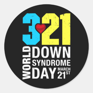 World Down Syndrome Day March 21st For Men Women K Classic Round Sticker