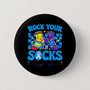 World Down Syndrome Day Rock Socks 321 Men Women 6 Cm Round Badge