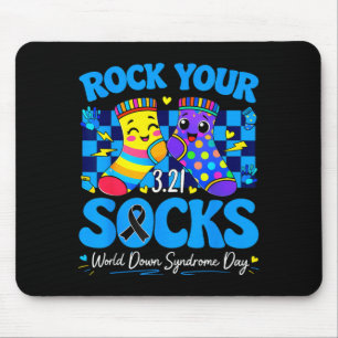 World Down Syndrome Day Rock Socks 321 Men Women Mouse Pad