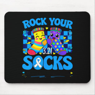 World Down Syndrome Day Rock Socks 321 Men Women Mouse Pad