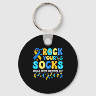 World down syndrome day rock socks awareness key ring