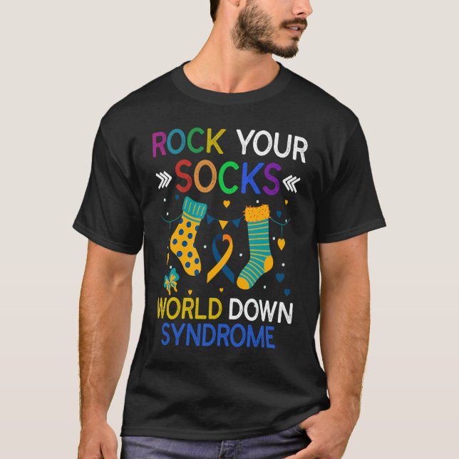 World Down Syndrome Day  Rock Your Socks Awareness T-Shirt (Front)